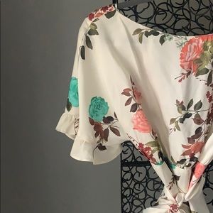 Zara Open Back Floral Blouse